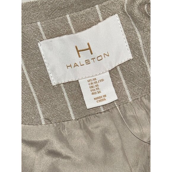 Halston Womens Linen Blend Pinstripe Blazer XL NWT Old Money Sophisticated - Picture 10 of 11